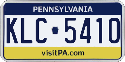 PA license plate KLC5410