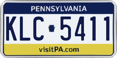 PA license plate KLC5411