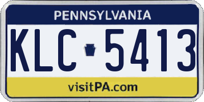PA license plate KLC5413