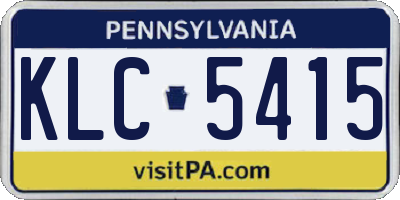 PA license plate KLC5415