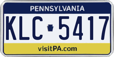 PA license plate KLC5417