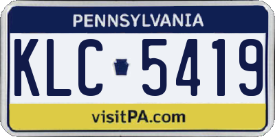 PA license plate KLC5419