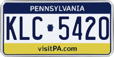 PA license plate KLC5420