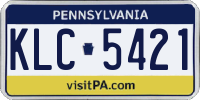 PA license plate KLC5421