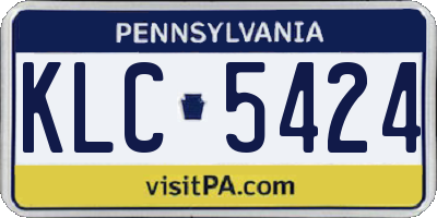 PA license plate KLC5424