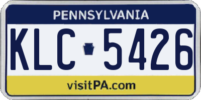 PA license plate KLC5426
