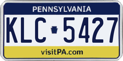 PA license plate KLC5427