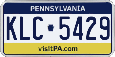PA license plate KLC5429