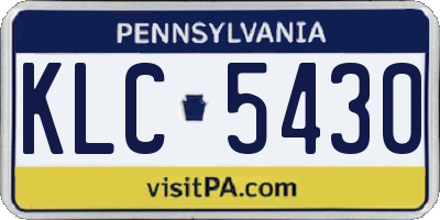 PA license plate KLC5430