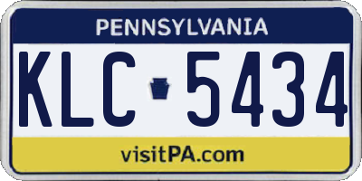 PA license plate KLC5434