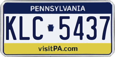 PA license plate KLC5437