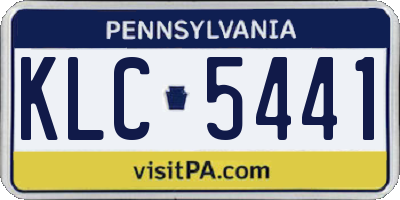 PA license plate KLC5441