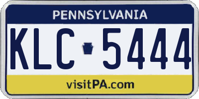 PA license plate KLC5444