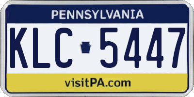PA license plate KLC5447
