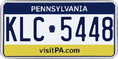 PA license plate KLC5448