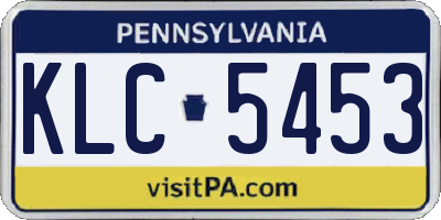 PA license plate KLC5453