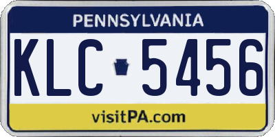 PA license plate KLC5456