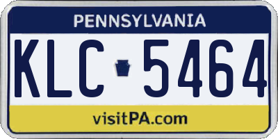 PA license plate KLC5464