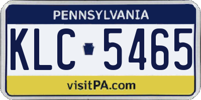 PA license plate KLC5465