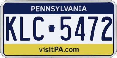 PA license plate KLC5472