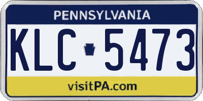 PA license plate KLC5473