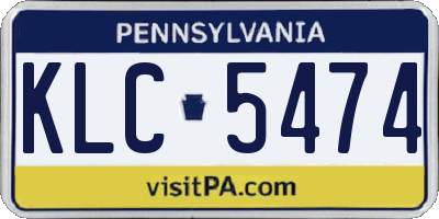 PA license plate KLC5474