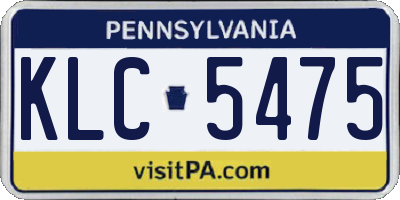 PA license plate KLC5475