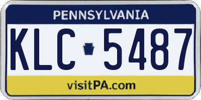 PA license plate KLC5487