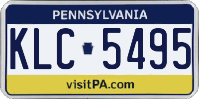 PA license plate KLC5495
