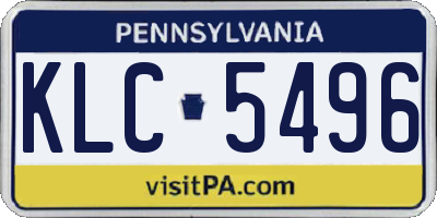 PA license plate KLC5496