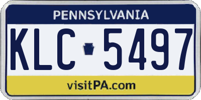 PA license plate KLC5497