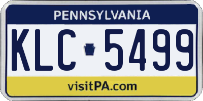 PA license plate KLC5499