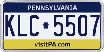 PA license plate KLC5507