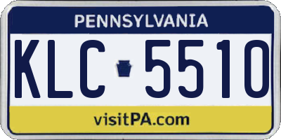 PA license plate KLC5510