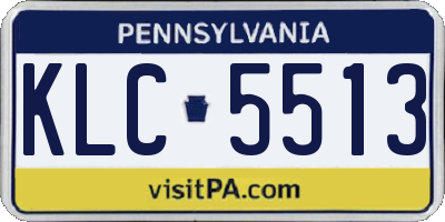 PA license plate KLC5513