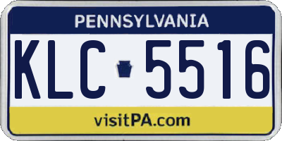 PA license plate KLC5516