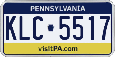 PA license plate KLC5517