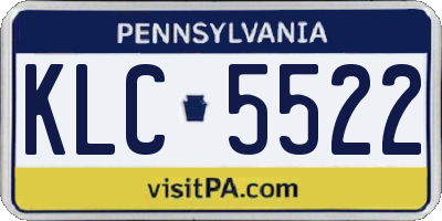 PA license plate KLC5522