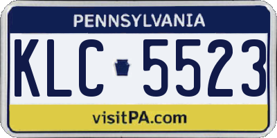 PA license plate KLC5523