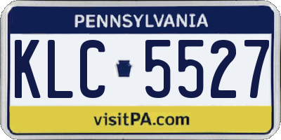 PA license plate KLC5527