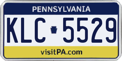 PA license plate KLC5529