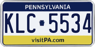 PA license plate KLC5534