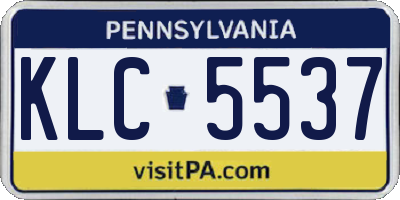 PA license plate KLC5537