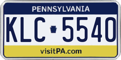 PA license plate KLC5540