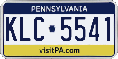 PA license plate KLC5541