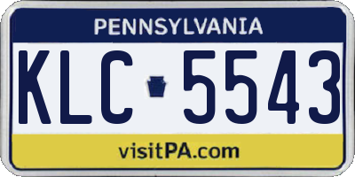 PA license plate KLC5543