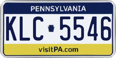 PA license plate KLC5546