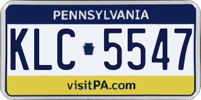 PA license plate KLC5547