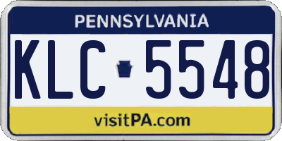 PA license plate KLC5548