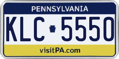 PA license plate KLC5550